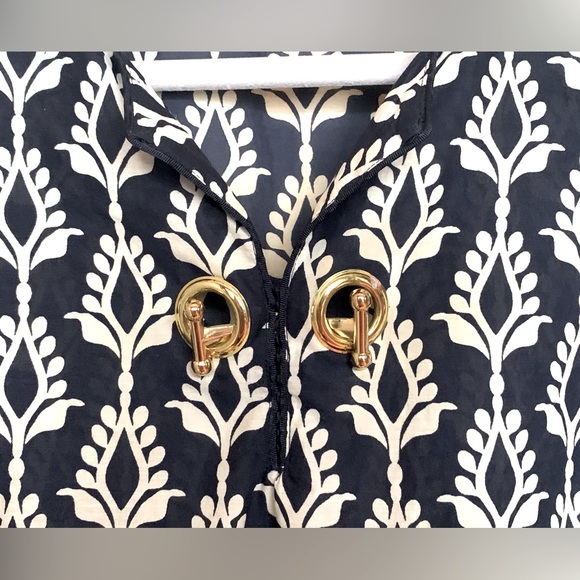 Charter Club Tunic Navy and Cream size petite large - Picture 6 of 9